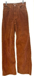Levis Premium Ribcage Wide Leg Corduroy Pants Size 27 Bell Bottom 70s Retro - Picture 1 of 3