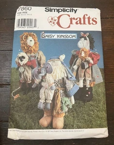 Simplicity Crafts 7860 Noahs Ark Animals Clothes Daisy Kingdom Vintage Uncut - Picture 1 of 5
