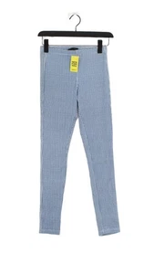 Topshop Women's Leggings UK 8 Blue Checkered Cotton with Polyester Full length - Picture 1 of 8