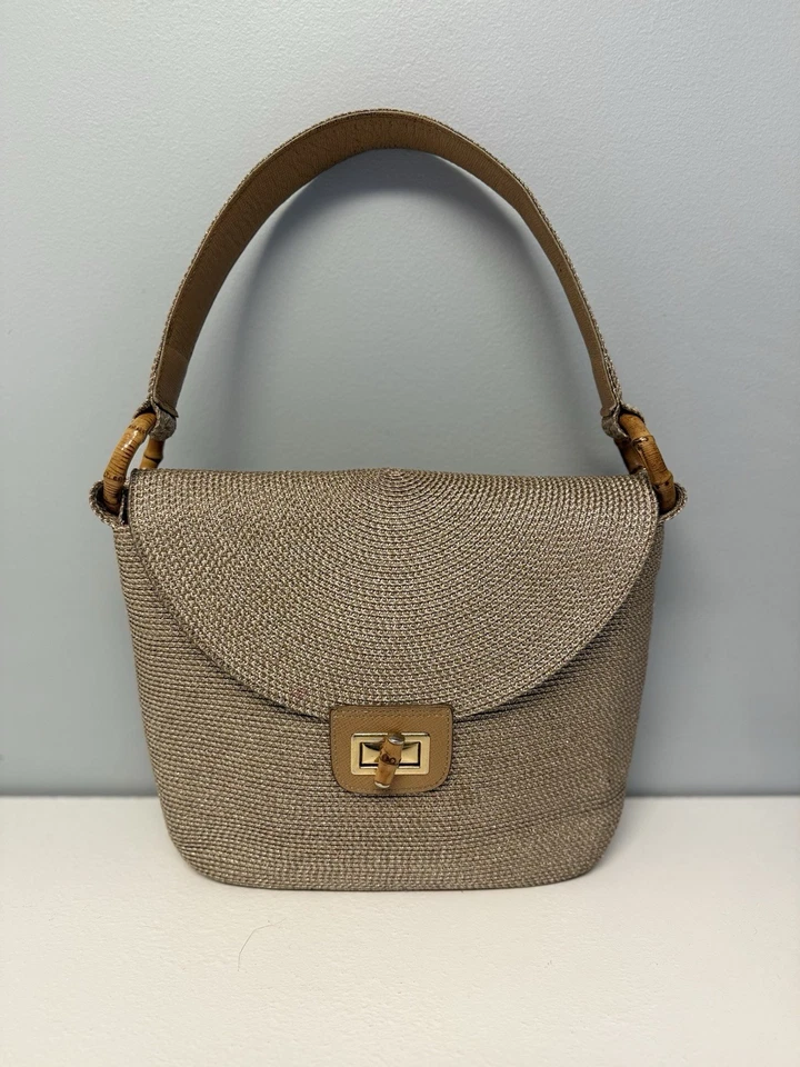 Bolso de Hombro Eric Javits Talla Tostada Interior Rosa Usado Foto 1 de 4