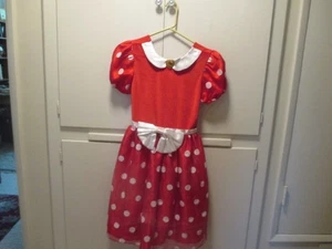 MÄDCHEN DISNEY PARKS rot/weiß MINNIE MOUSE gepunktet VELOUR Organza KLEID 10-12 L - Bild 1 von 8