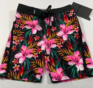 BOY’S HURLEY TROPICAL SWIM TRUNKS BOARD SHORTS W/ ADJ. WAIST AND BACKPOCKET - Picture 1 of 3