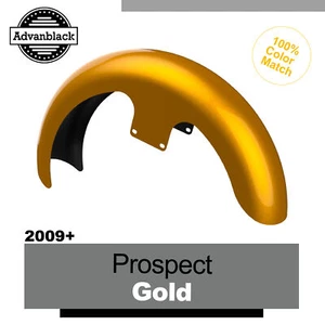 Advanblack Prospect Gold 21 inches Reveal Wrapper Hugger Front Fender For Harley - Picture 1 of 9