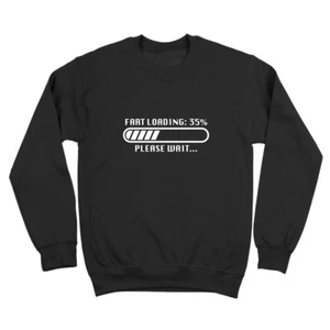 Fart Loading Funny Humor Rude Joke Black Crewneck Sweatshirt - Picture 1 of 3