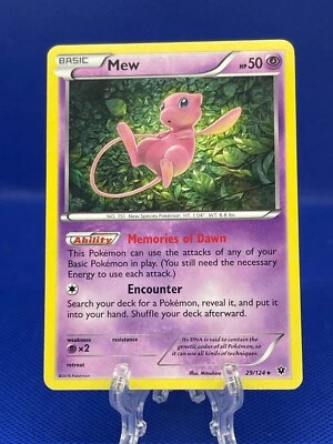 Pokemon TCG Mew 29/124 X&Y Fates Collide Reverse Holo Rare English 2016 LP - Image 1 of 2