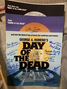 DAY OF THE DEAD George Romero Signed Photo Poster By 11 - Picture 1 of 4
