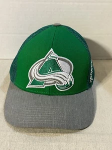 Cappello camionista Colorado Avalanche Reebok OSFA rete NHL schiena colpito bianco verde - Foto 1 di 6