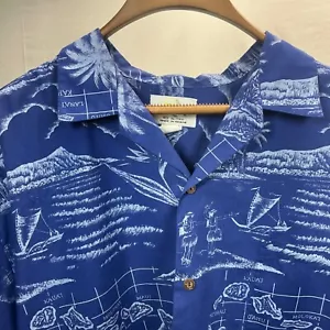 Ho Aloha Hawaiian Shirt Island Map Print Aloha Shirt Made in Hawaii - Picture 1 of 11