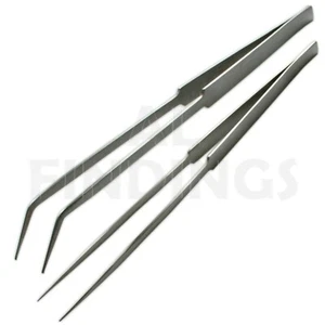  Pair 10" Fish Tank Long Aquatic Water Plant Aquarium Straight Bent Tweezers - Picture 1 of 6