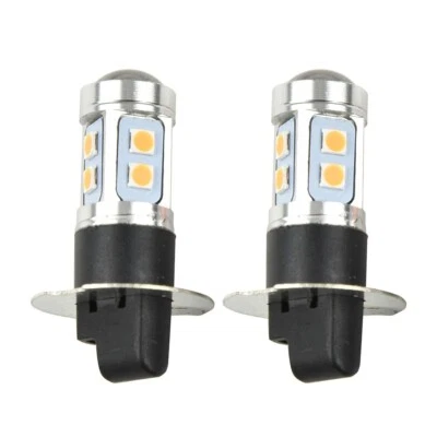 2 PCS NEW H3 100W High Power LED 3000K Yellow Fog Light Driving/Bulb DRL - Image 1 of 4