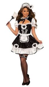 Sequin French Maid Black White Sexy Cleaning Lady Adult Women's Costume STD