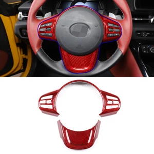 Cubierta decorativa de volante de fibra de carbono roja para Toyota Supra 2019-2022 - Imagen 1 de 10