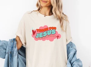 Camisa Thank You Jesus For Not Rent On Me, Camisa Colores Cómodos, Camisa Jesús - Imagen 1 de 20