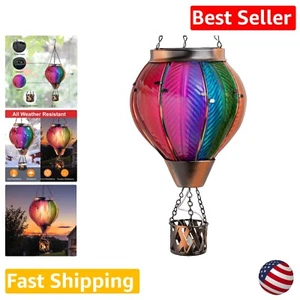 Stained Glass Solar Lantern for Outdoor Decor - Energy-Saving Illumination - Picture 1 of 11