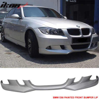 Fits 05-08 BMW E90 AC Style Front Bumper Lip Painted Titanium Silver Metallic Foto 1 de 4