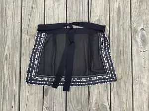 black Sheer Fabric Half apron Ribbon Chiffon Maid Apron costume Aprons - Picture 1 of 9