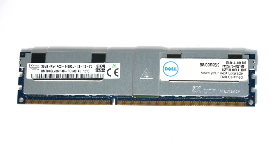 32GB PC3-14900L 1866MHz DDR3 ECC Server RAM DIMM with Heatsink (SK Hynix) - Image 1 of 3
