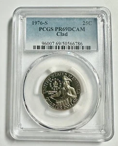 1776-1976 Bicentennial Quarter Washington PCGS PR 69 Deep Cameo Uncirculated 25c - Picture 1 of 12