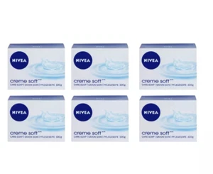 6 x 100g Nivea Creme Soft Cream Care Soap - Picture 1 of 4