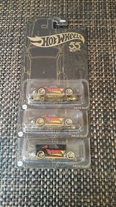 LOT OF 3 - HOT WHEELS 2023 PEARL AND CHROME 55TH ANNIVERSARY PORSCHE 993 GT2s