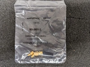 New, Amphenol, 901-9601-3, CONN SMA PLUG STR 50 OHM SOLDER - Picture 1 of 3