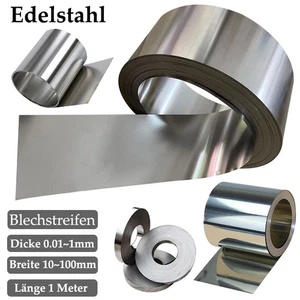 304 Edelstahl Band Folie Blech Platte Panel Streifen Dicke 0.01mm~1mm Länge 1M - Picture 1 of 11
