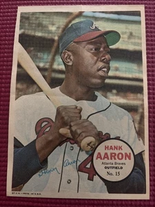 1967 Topps Pin Ups HANK AARON Atlanta Braves EX/EXMT Centered MLB HOF - Picture 1 of 12