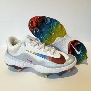 Nike Alpha Huarache Elite 4 Low Molded Baseball White Violet FD2745-106 Size 7 - Picture 1 of 9