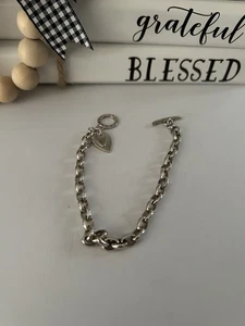 STERLINGSILBER Gliederkette Doppel Herz Armband 7,5 Knebel 13,4 gr SEHR SCHÖN! - Bild 1 von 9