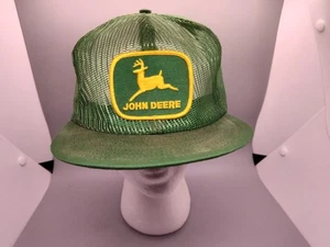 Vintage John Deere Mesh Trucker Hat Snapback Patch USA Made 1970’s - Picture 1 of 14