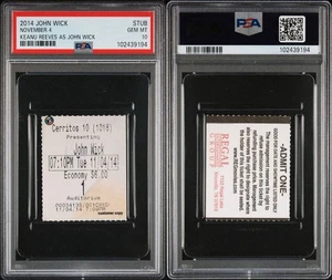 JOHN WICK - USA Movie Theatre Ticket Stub 2014 - Keanu Reeves- Graded PSA 10 POP 1 - Bild 1 von 4