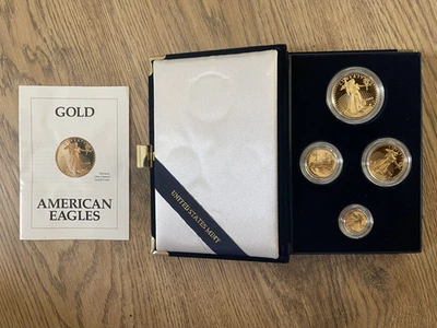 1992 UNITED STATES MINT 4 COIN Proof American Gold Eagle Set w/COA and box - Image 1 of 4