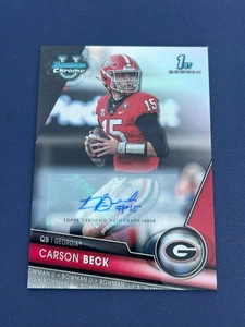 2023 Bowman University Chrome Carson Beck 1st Rookie Auto Refractor /499 Miami - Bild 1 von 2