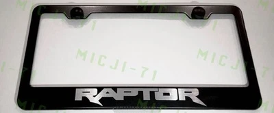 Raptor F-150 Stainless Steel Matte Black License Plate Frame W/ Caps - Image 1 of 3