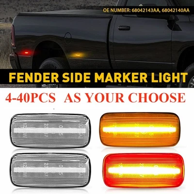 Luces de señalización laterales LED rojas ámbar para Dodge RAM 2500HD 3500HD 2010-18 68042140AA Foto 1 de 4