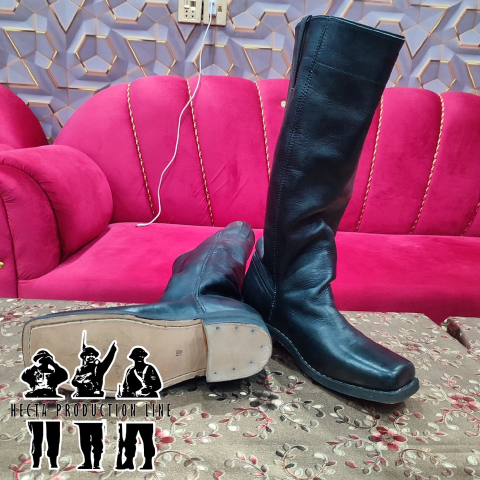 Botas Stovepipe hechas a mano - Botas comunes de cuero genuino 1847-1900 Foto 1 de 4