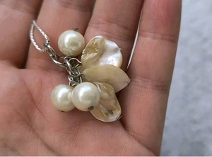 Beautiful vintage shell pendant on the silver chain 925   - Picture 1 of 5