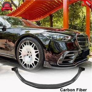 For Benz W223 S450 S500 21-25 REAL CARBON Front Bumper Lip Spoiler - Foto 1 di 12