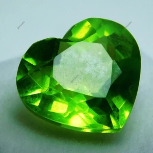 NATURAL Peridot Beautiful Shape OF Heart Cut 10.10 Ct CERTIFIED Loose Gemstones - Picture 1 of 7