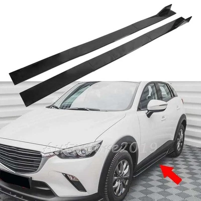 For Mazda MX-5 2006-2021 78.7'' Gloss Black Side Skirt Extension Lip Rocker - Image 1 of 4