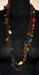 Collana di perline molto colorate - lunga 16 1/2" - Foto 1 di 3
