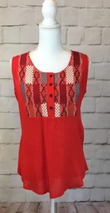 Nuevo con etiquetas Camiseta sin mangas Solitaria para mujer multicolor bordada frontal sin mangas de crepé S - Imagen 1 de 5