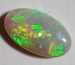 BRILLIANT 3.45ct Semi Black Opal GREEN & ORANGE Oval Lightning Ridge! - Picture 1 of 12