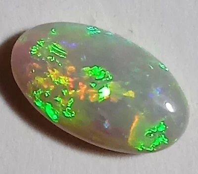 BRILLIANT 3.45ct Semi Black Opal GREEN & ORANGE Oval Lightning Ridge! - Image 1 of 4
