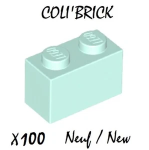 Lego 3004 - 100x Briques / Brick 1x2 - Bleu C. / Light Aqua - 93792 - New Neuf - Photo 1/1