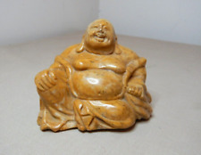 OLD CHINESE HAND CARVED STONE BUDDHA STATUE - 6.5cm HIGH - 205 GRAM