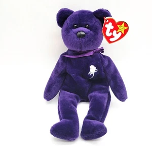 TY Princess Purple Bear 2nd Generation Plush Tags Made In China PE Filling - Picture 1 of 11