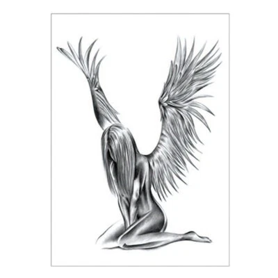 MARKENLOS Tatuaggio temporaneo donna uccellino uccellino ali ali sexy adesivo punk rockabilly