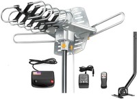 TV Antenna Outdoor Amplified Motorized 360 Degree Rotation Digital HDTV NEW 