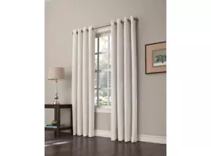 allen + roth 84 in Ivory Room Darkening Grommet Single Curtain Panel - Picture 1 of 5